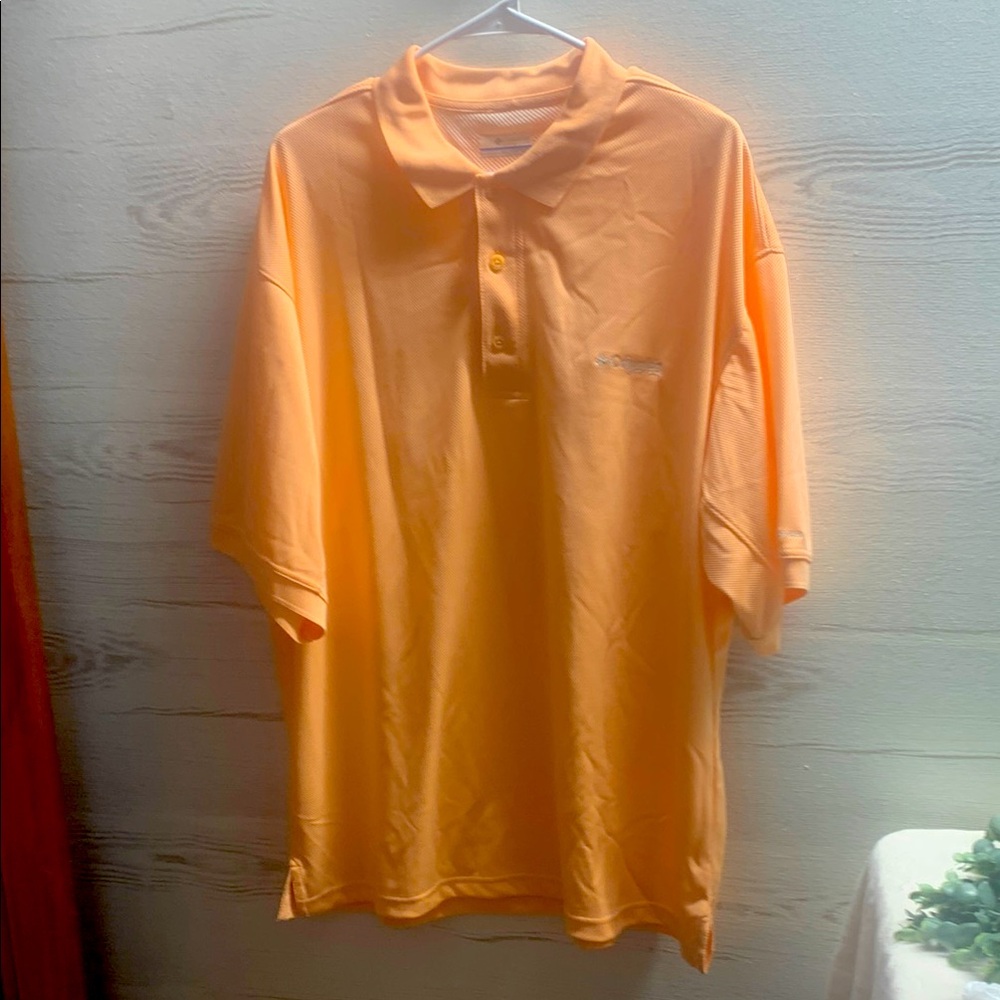 Columbia performance fishing gear polo shirt short sleeve orange XL.
